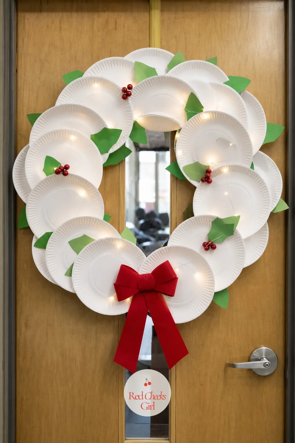 Paper Plate Wreath — A wreath is the door decoration everyone already expects, and building it from paper plates instead of greenery is the twist that keeps it