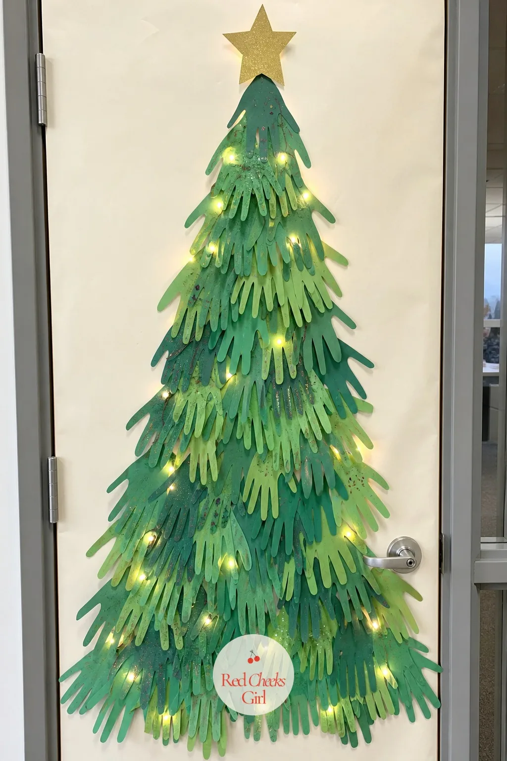 Tree from Paper Handprints — A tree made of hands feels personal in a way a printed one never does, and office contests reward that warmth more than most