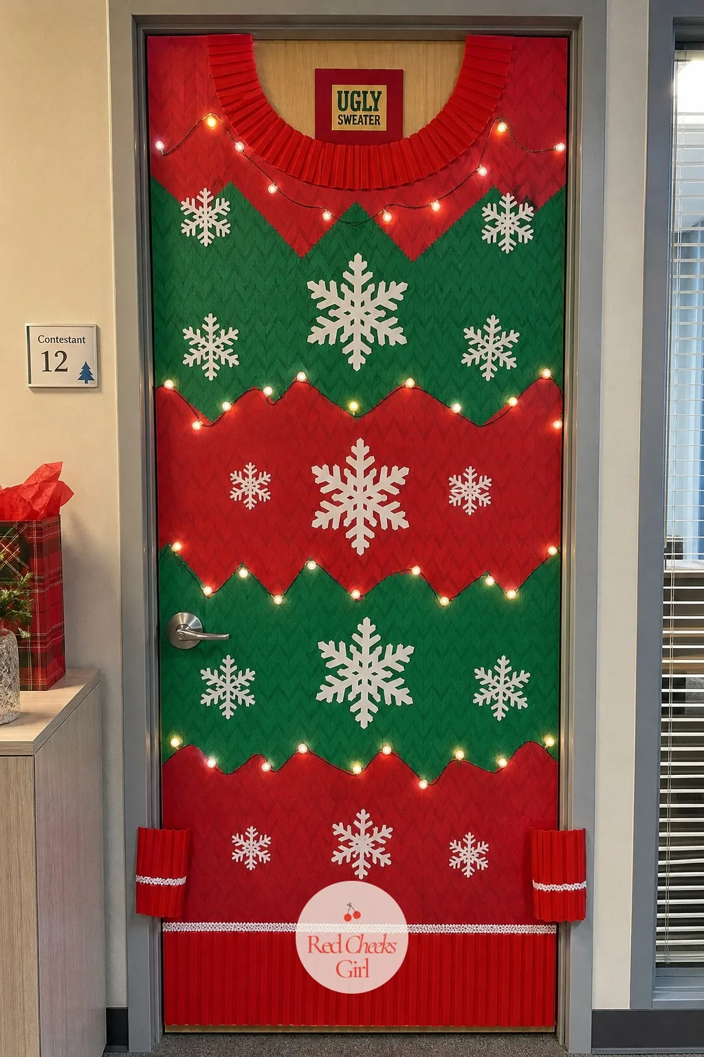 Ugly Sweater — This is the door that lets everyone laugh at their own closet, and it covers a plain door almost by accident while doing it. Office door