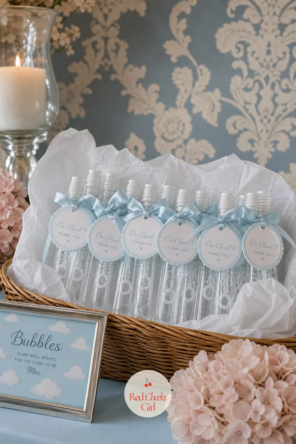 Bubble Wand Favors — Unlike the bulk wands used for the earlier bubble moment, these are miniature, individually wrapped, and meant to leave the building