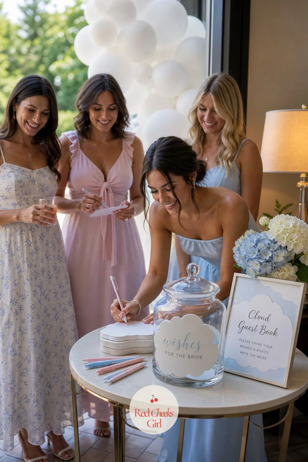 Cloud Guest Book Moment — A guest book sits unsigned on most tables by the end of the party, so give guests something quicker: a stack of blank cloud shaped