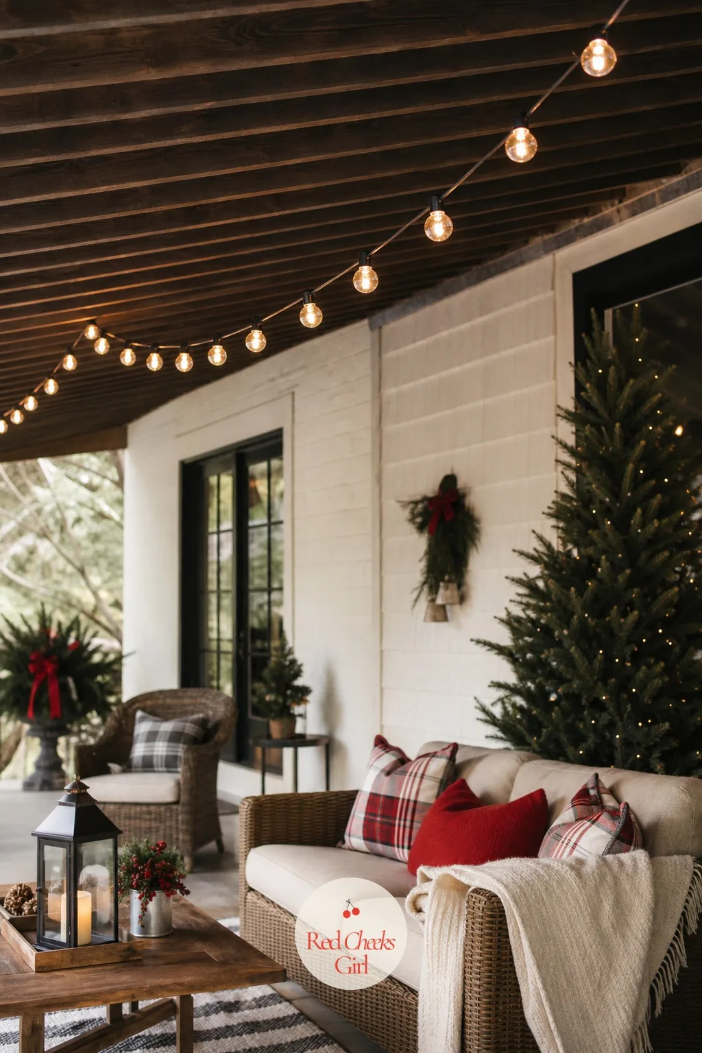 G40 Globe Bulbs — These are the big round bulbs from a patio party, and strung across a porch ceiling in December they carry a festive chic instead of a
