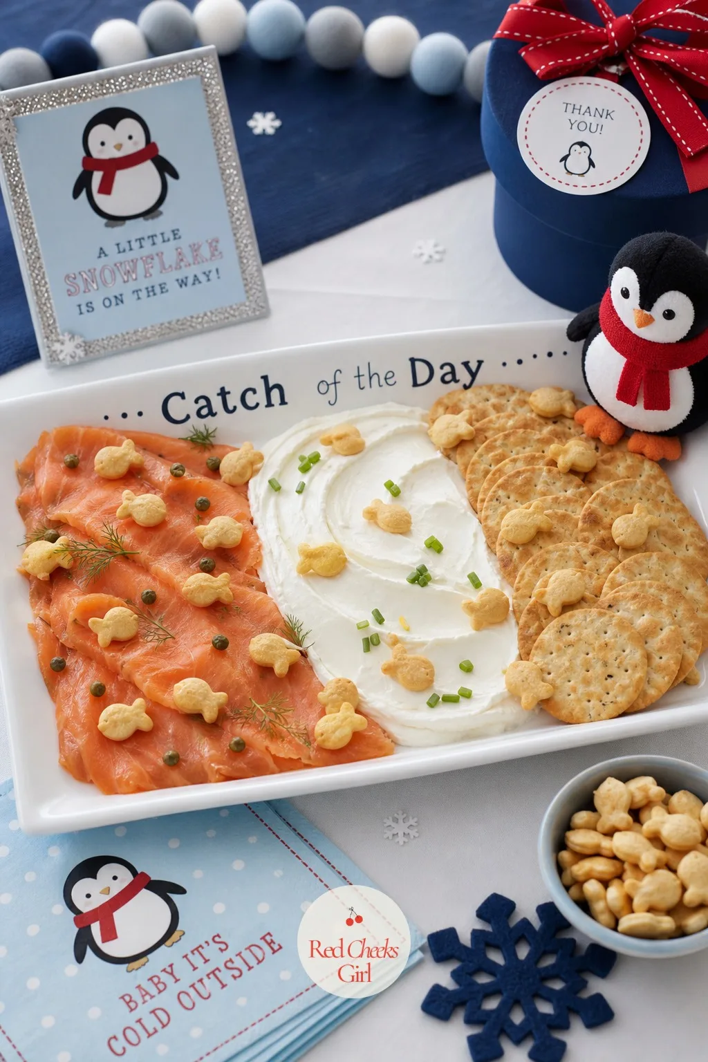 Catch of the Day Fish Cracker Board — By mid-afternoon someone wants something that is not sugar, and this board answers that without breaking the theme.
