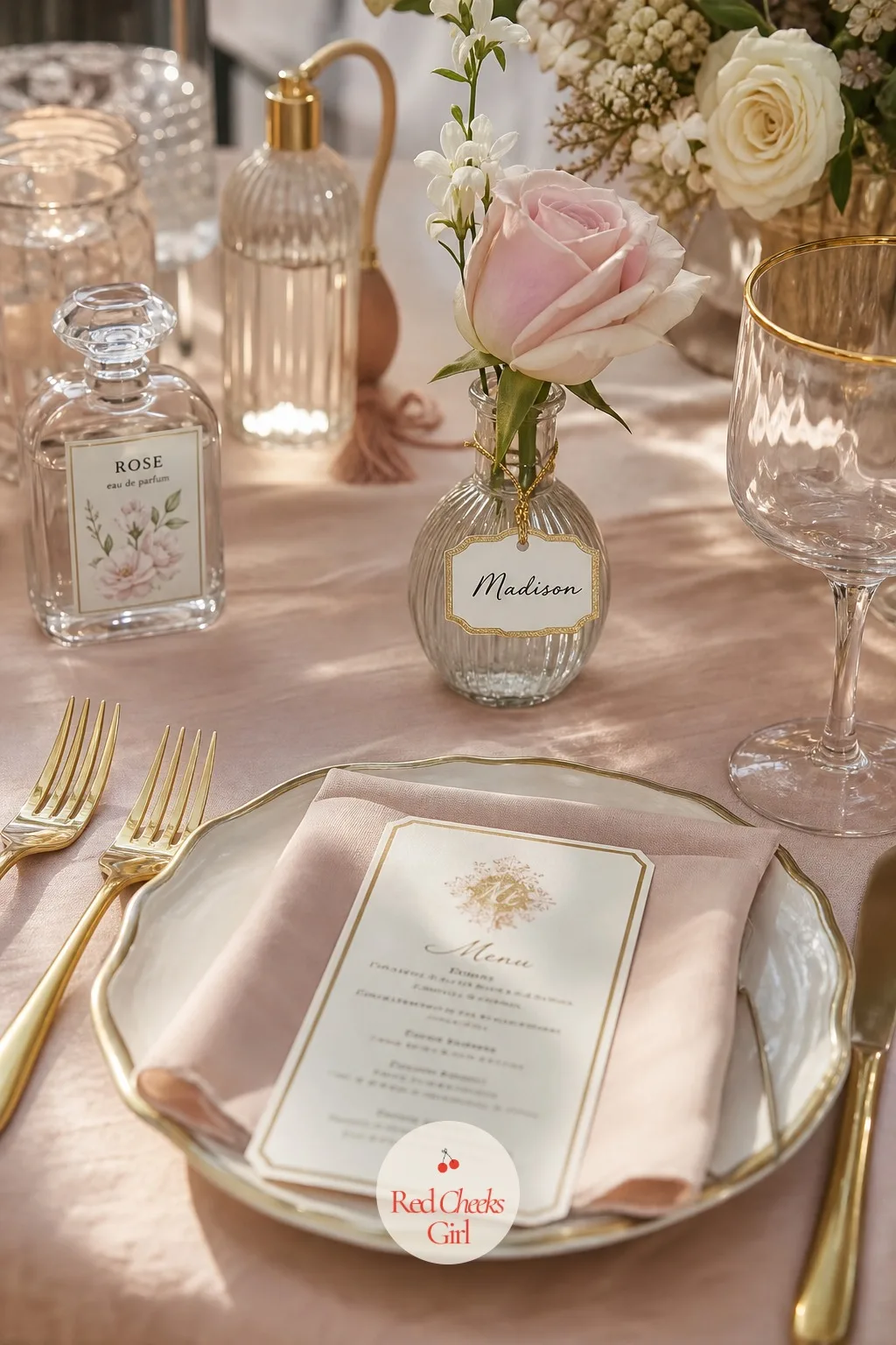 Place Cards Shaped Like Mini Labels — A seated table needs something to tell a guest where to sit, and a tiny label tied to her glass does that without a