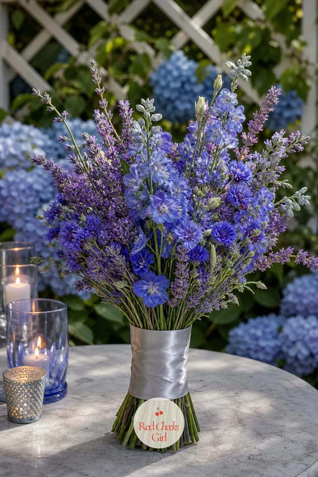 The Bride's Bouquet — Everything a guest sees before the vows, she sees first in this bundle of stems in the bride's hands. Periwinkle wedding theme