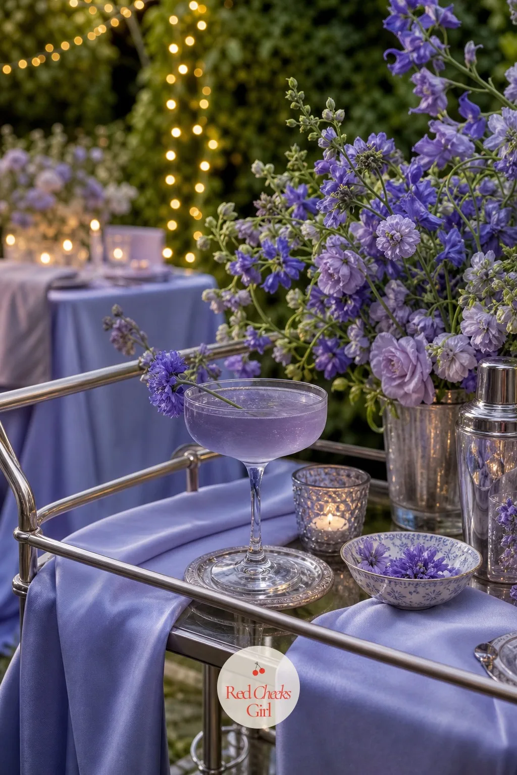 The Violet Cocktails — Cocktail hour is the one place this palette gets to live as flavor and not just decoration, a drink in hand that matches everything