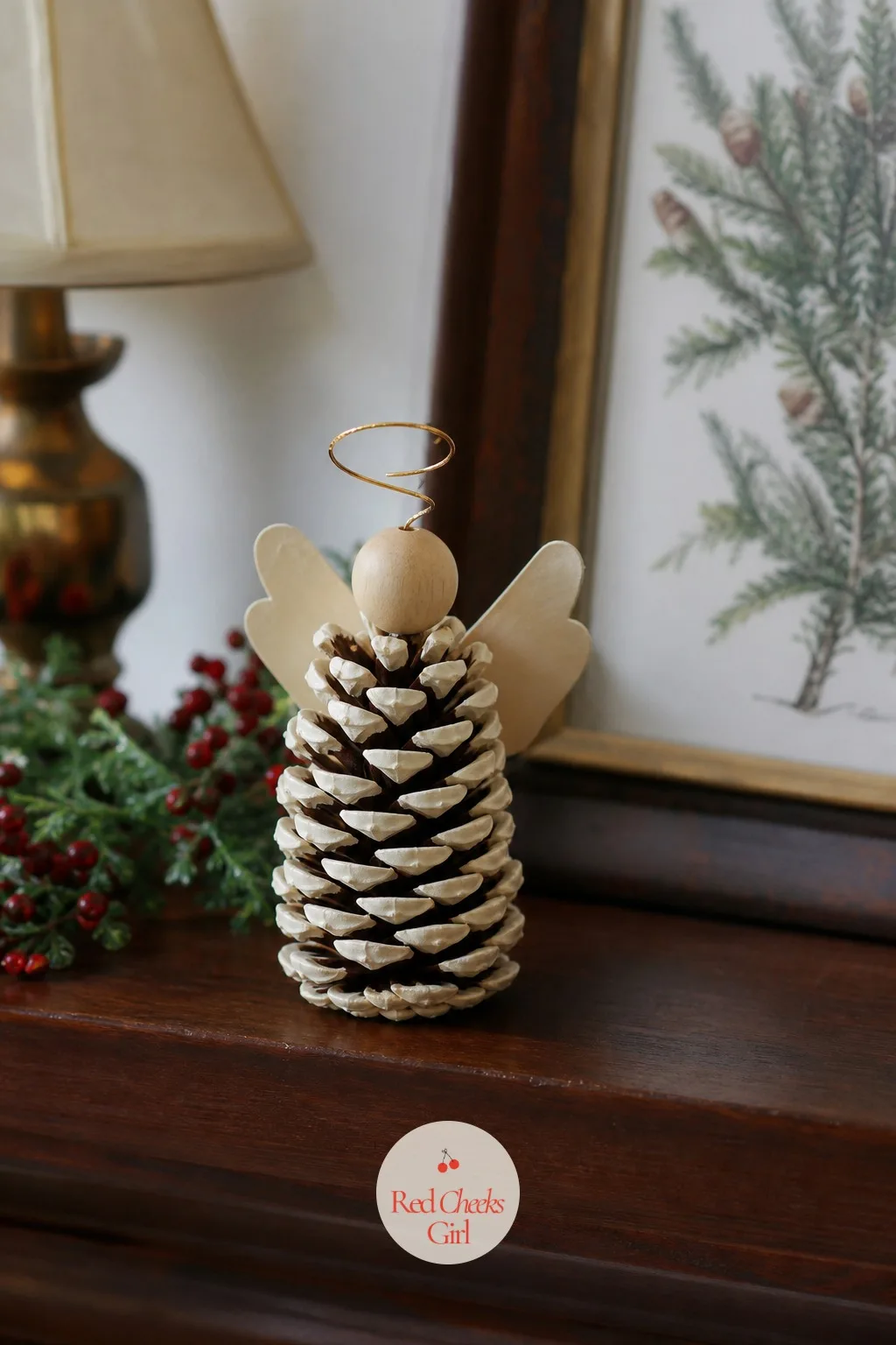 Pinecone Angels — An angel ornament usually means lace and gold trim, which can tip a tree into fussy fast. Pinecone crafts christmas