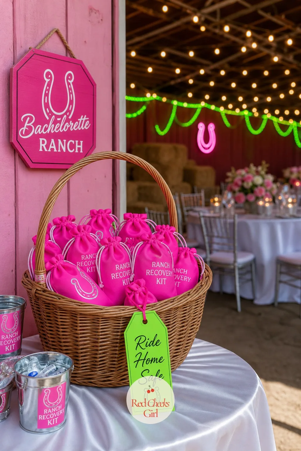 Hot Pink Ranch Recovery Kit — Nobody thinks about tomorrow morning until it arrives, and by then it is too late to do anything about it. Pink bachelorette party