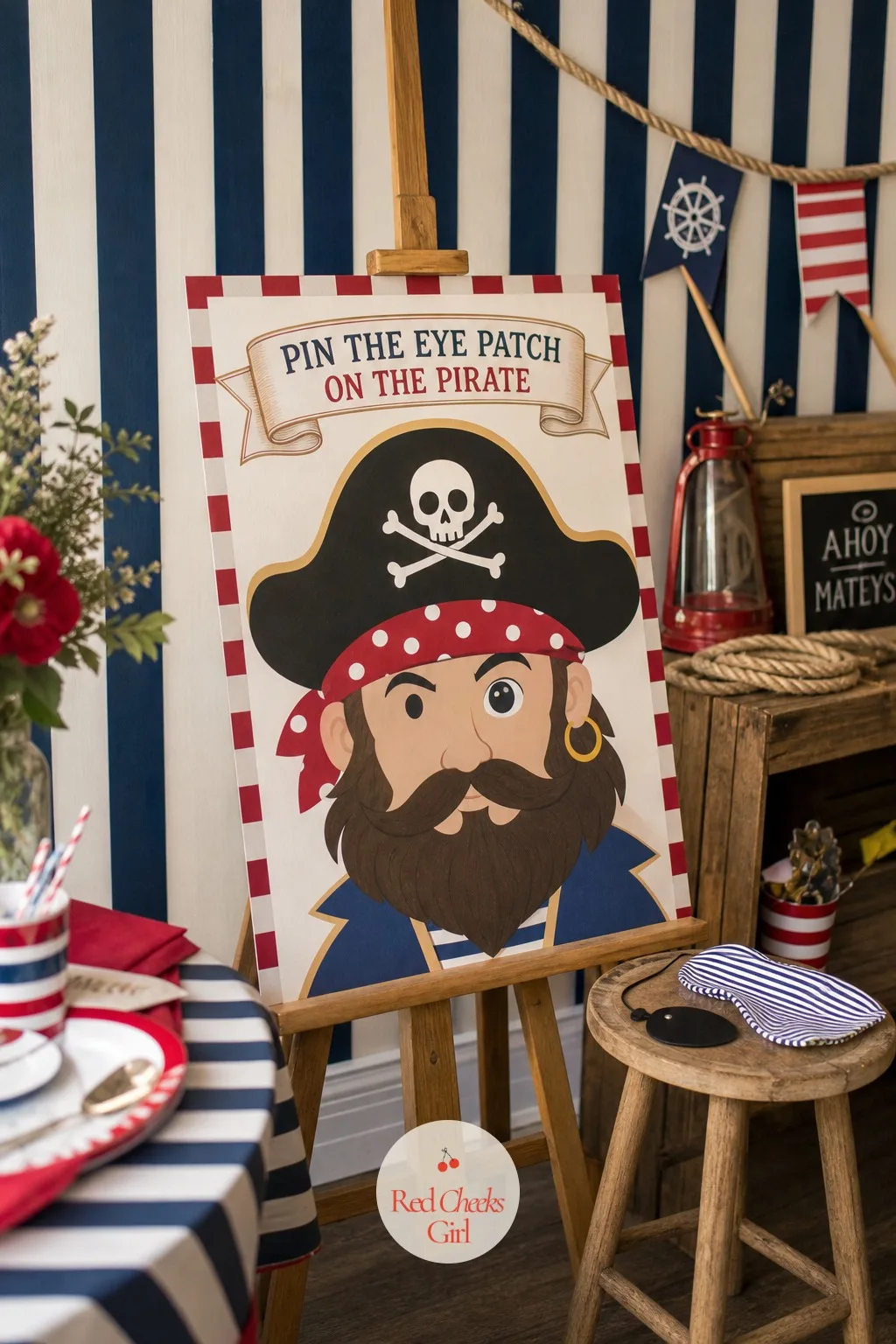 Pin the Eye Patch on the Pirate — The donkey version of this game has been played at a thousand parties already. Pirate birthday party