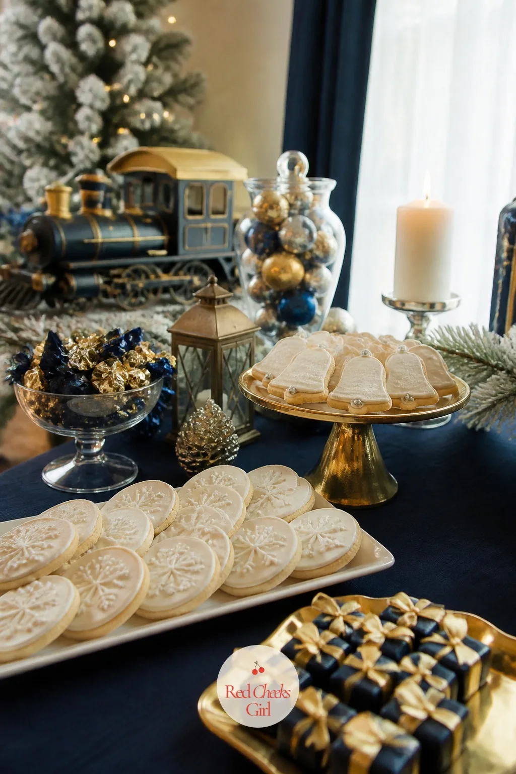 The Dessert Table — A plate of random cookies looks like an afterthought next to a styled table. Polar express christmas party