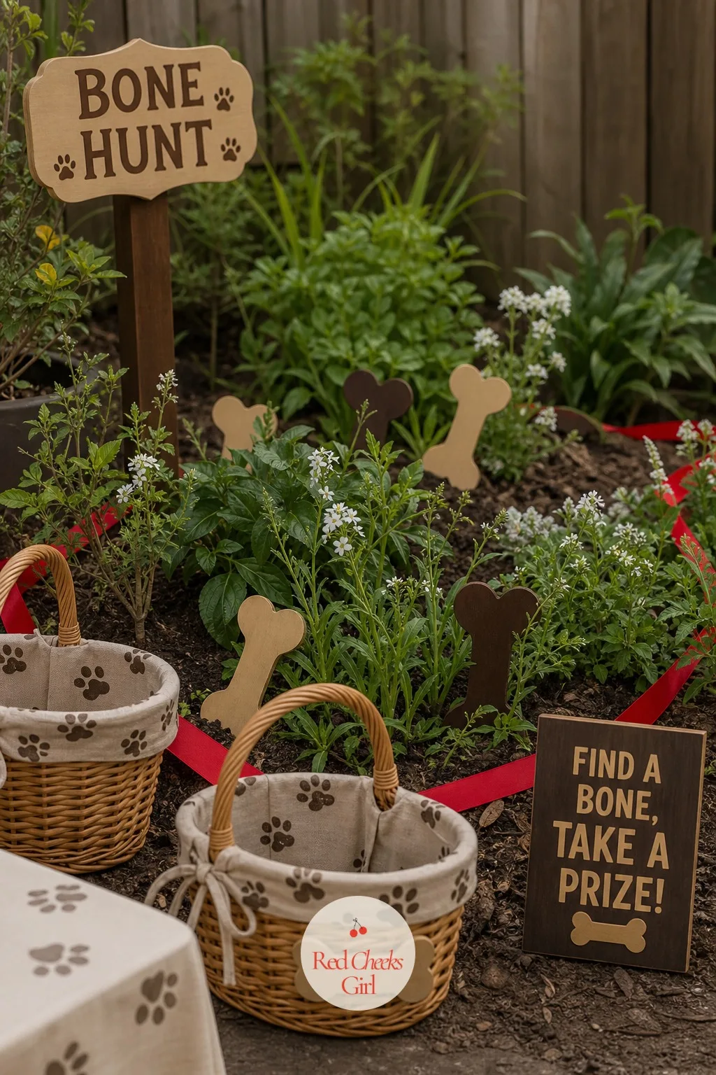 A Bone Hunt Scavenger Game Through the Garden — A scavenger hunt keeps a whole garden party busy without anyone needing to referee closely. Puppy themed
