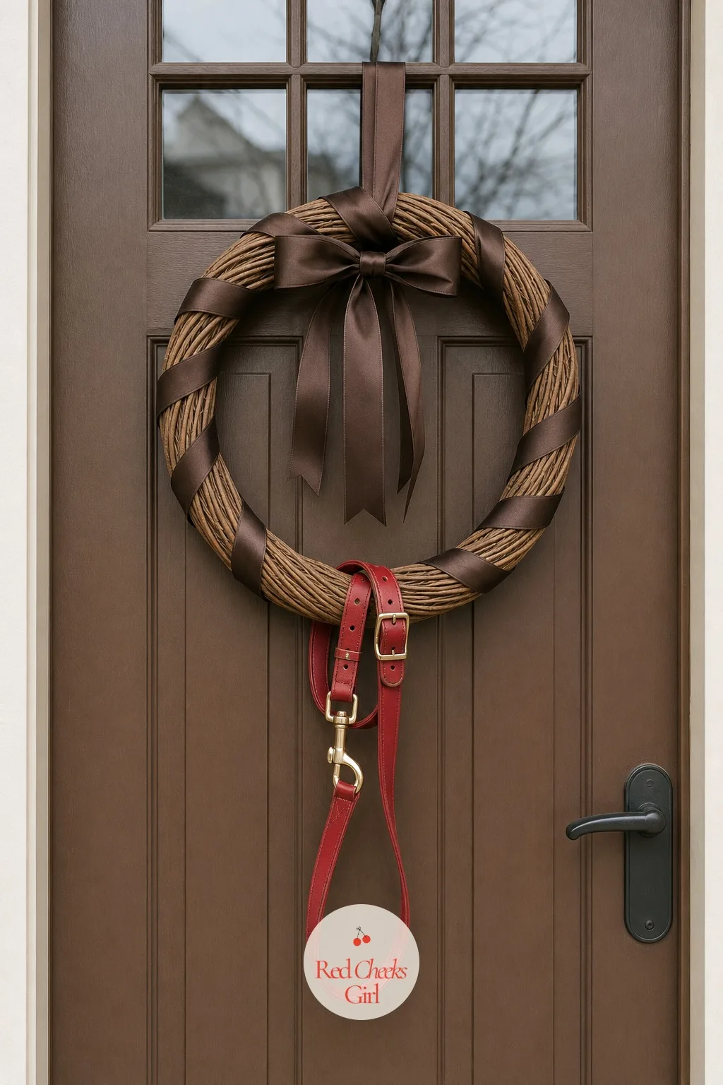 A Collar and Leash Wreath on the Front Door — She will glance at the front door before she even gets the car seat unbuckled, so give it something warmer than a