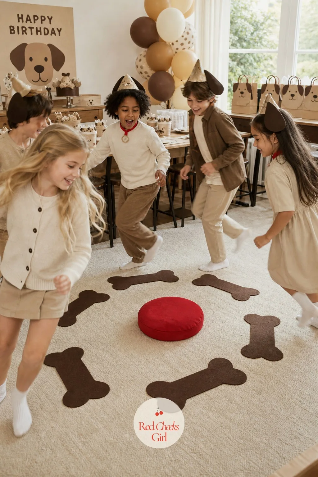 A Musical Bones Circle Game Played Like Musical Chairs — This is musical chairs with no chairs to drag around, which makes it the easiest game to set up