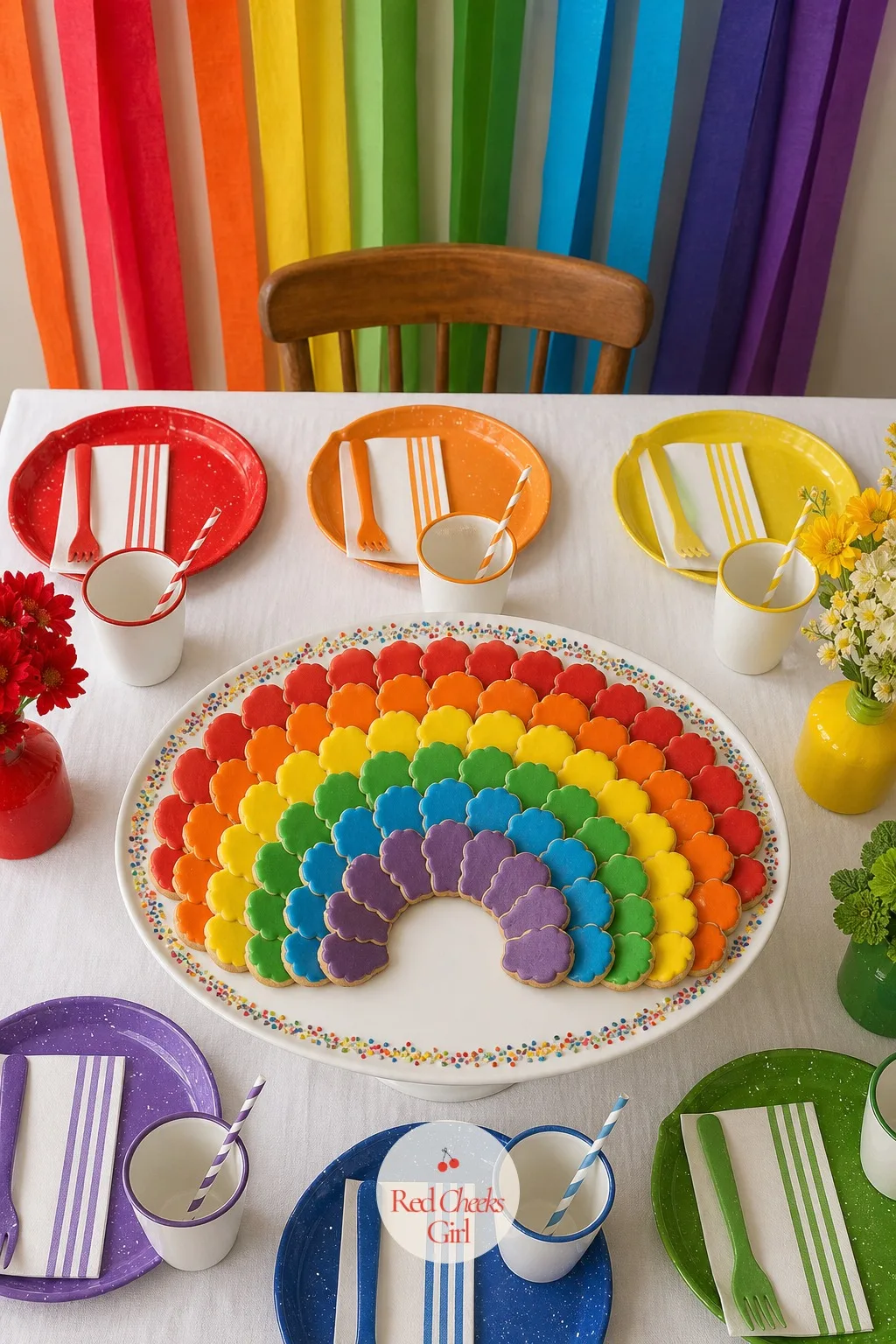 A Cookie Platter Arranged In A Rainbow Arc — Cookies usually end up stacked in a pile, which hides exactly the thing that makes them worth having at a rainbow