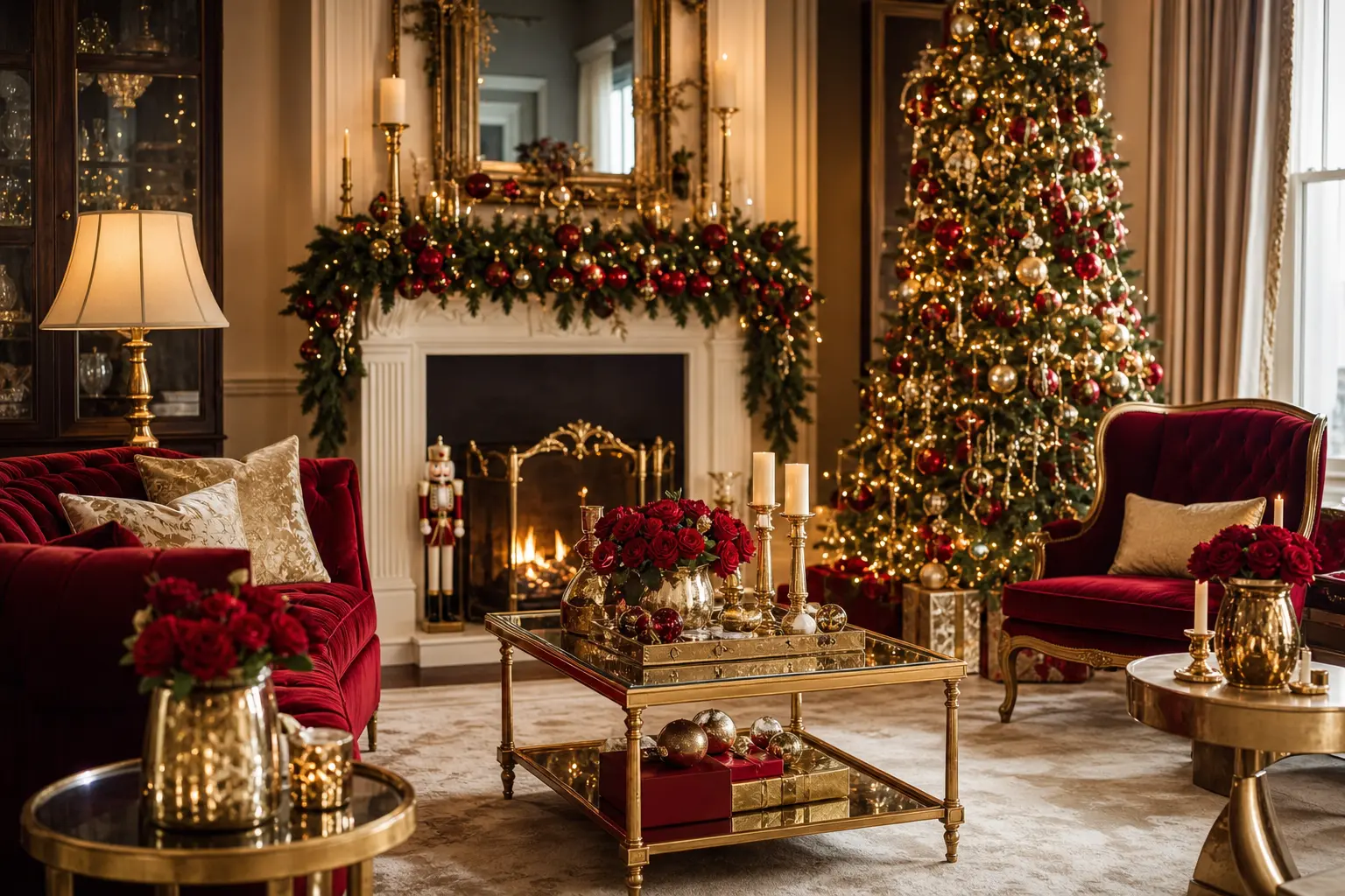19 Red and Gold Christmas Decor Ideas With Old-Hollywood Glamour