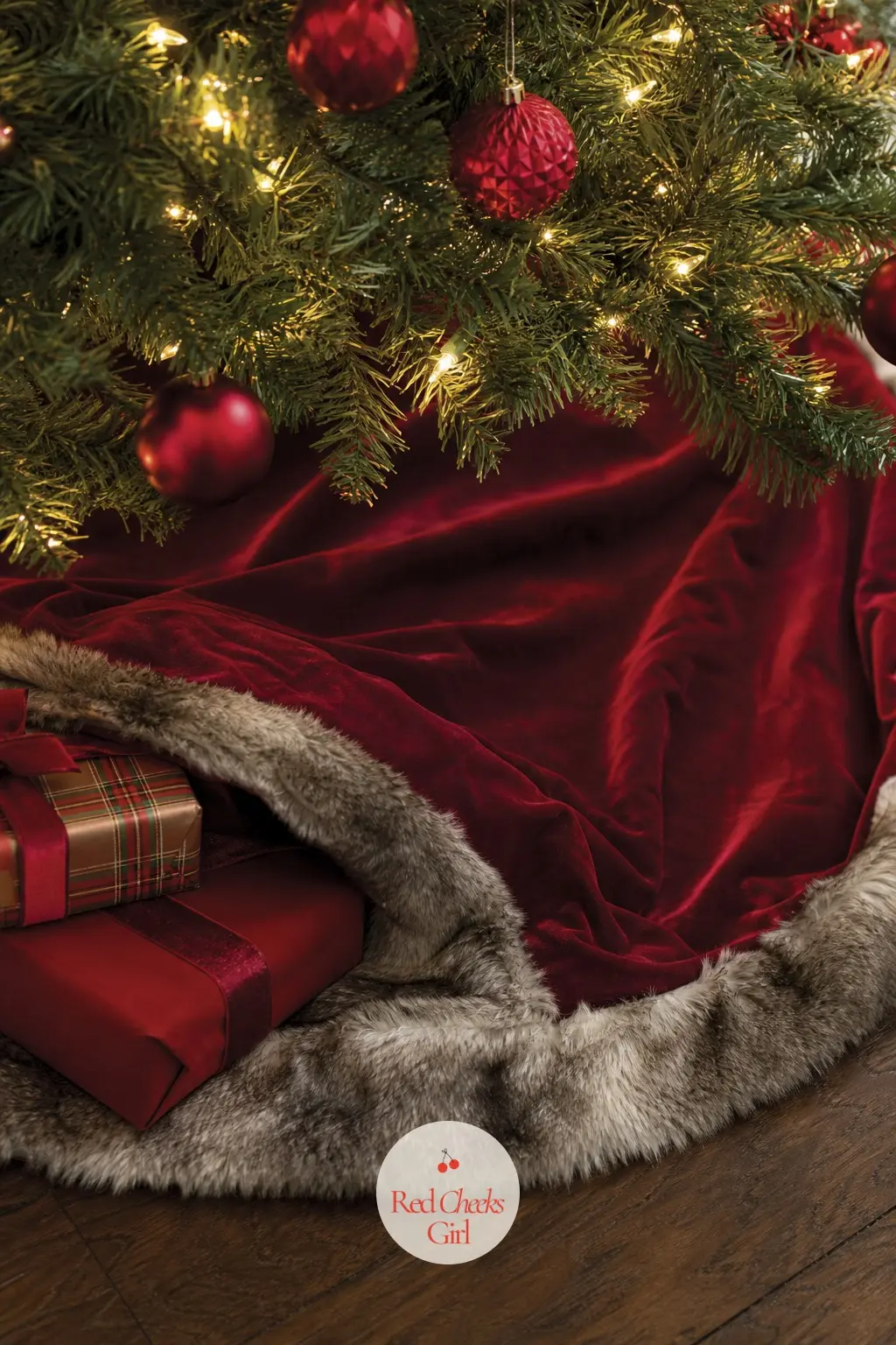 The Tree Skirt, A Puddle of Velvet and Faux Fur — The skirt is the last detail the eye lands on under the tree, so it deserves more than a thin fabric circle