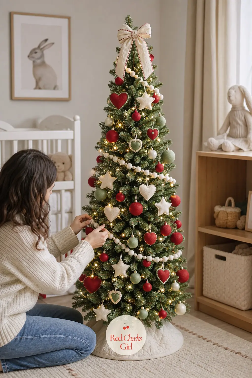 The Nursery Felt Tree — Scaled down and entirely soft, this artificial tabletop tree in a nursery or child's room uses felt and fabric from top to bottom