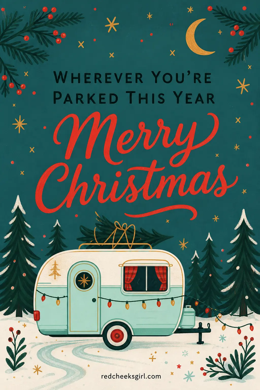 Camper Van Christmas printable sheet — For the family who is always somewhere else this time of year, the ones who send photos from a cabin or a different