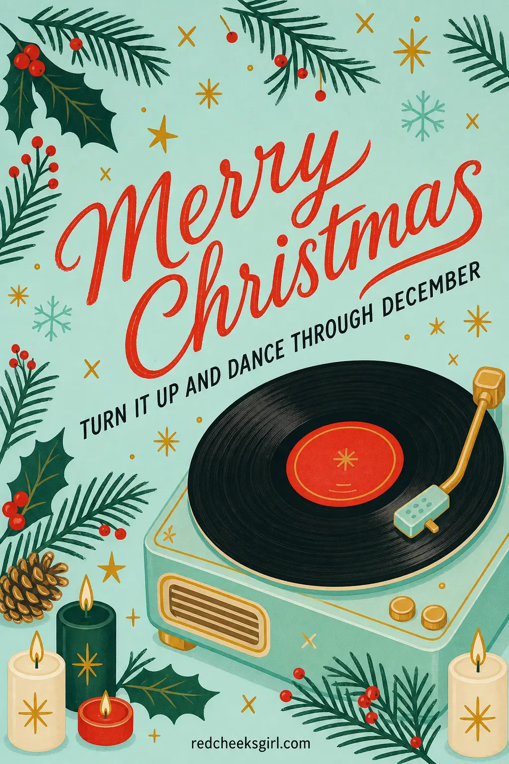 Record Player Christmas printable sheet — The one for the friend with the vinyl collection and the strong opinions about which Christmas album is the only