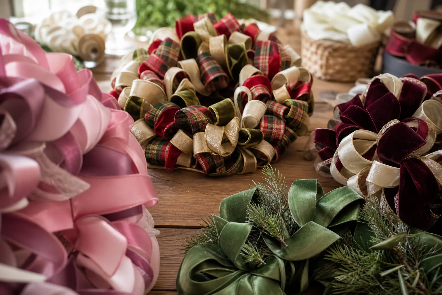 17 Ribbon Wreath Ideas Bursting With Satin Loops, Velvet Bows and Plaid Twists