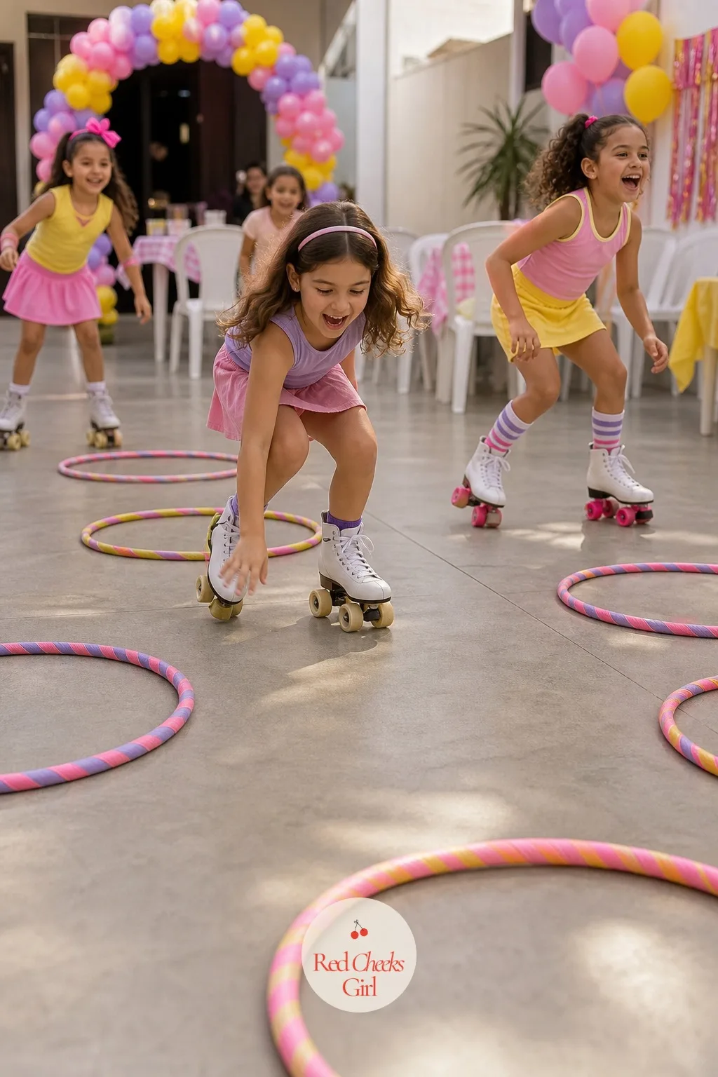 Hula Hoop Freeze Game — She has heard freeze dance a hundred times. Roller skating birthday party