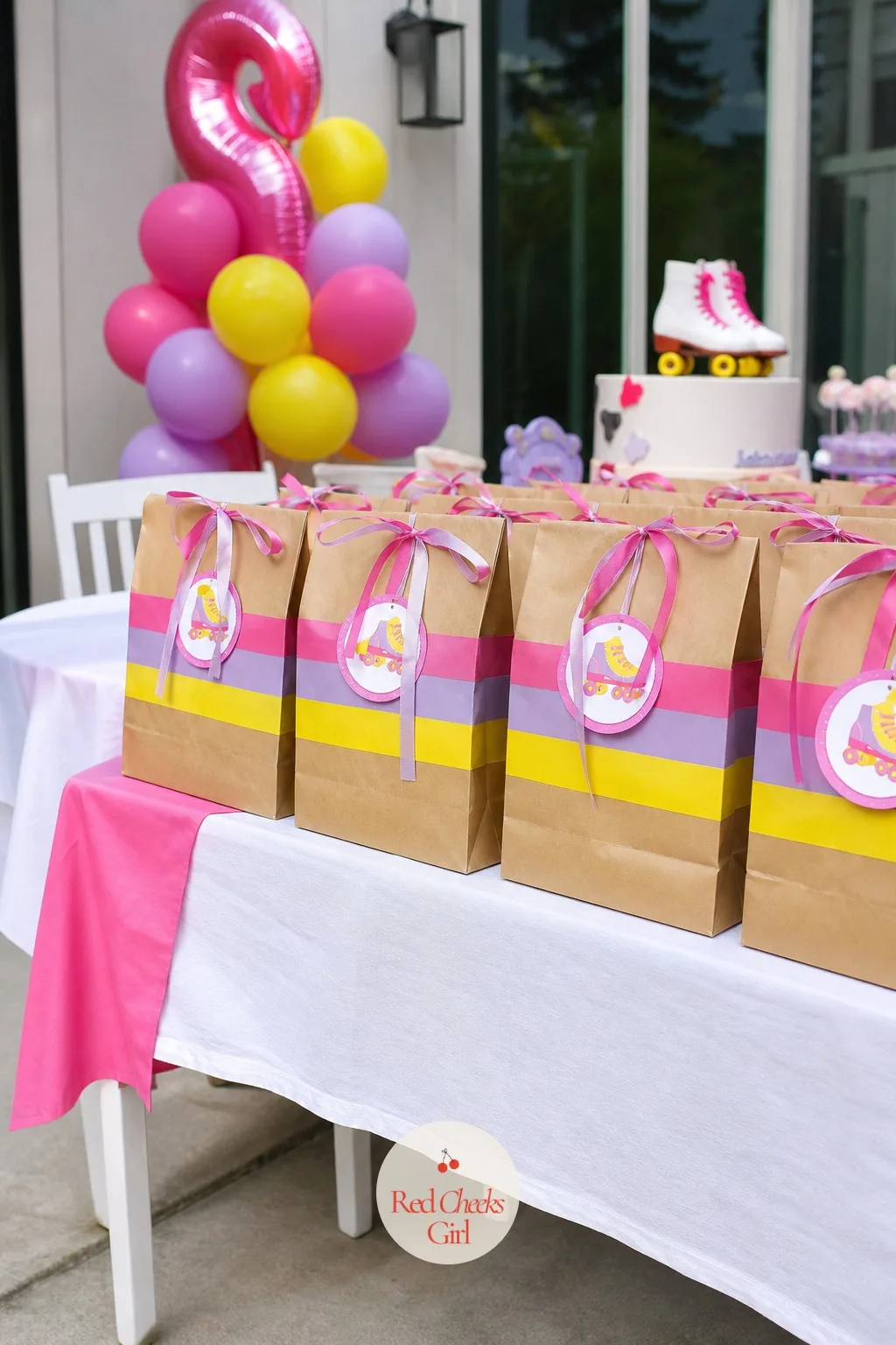 Rainbow Favor Bags — The ride home always has a bag of something on the back seat. Roller skating birthday party