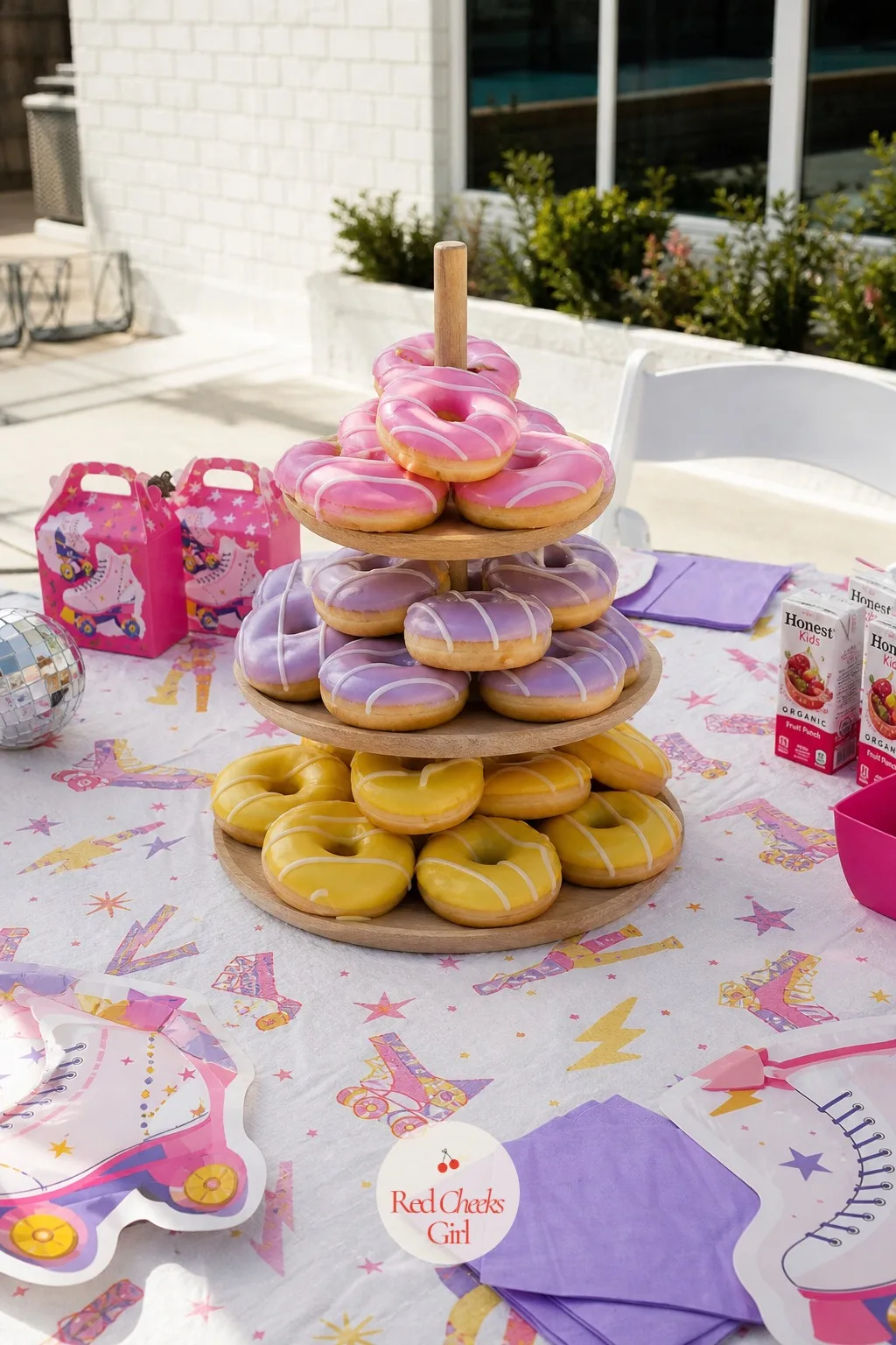 Skate Wheel Donut Tower — One more sweet thing on the table, built specifically to look like the wheels under every skate rolling around the driveway outside.