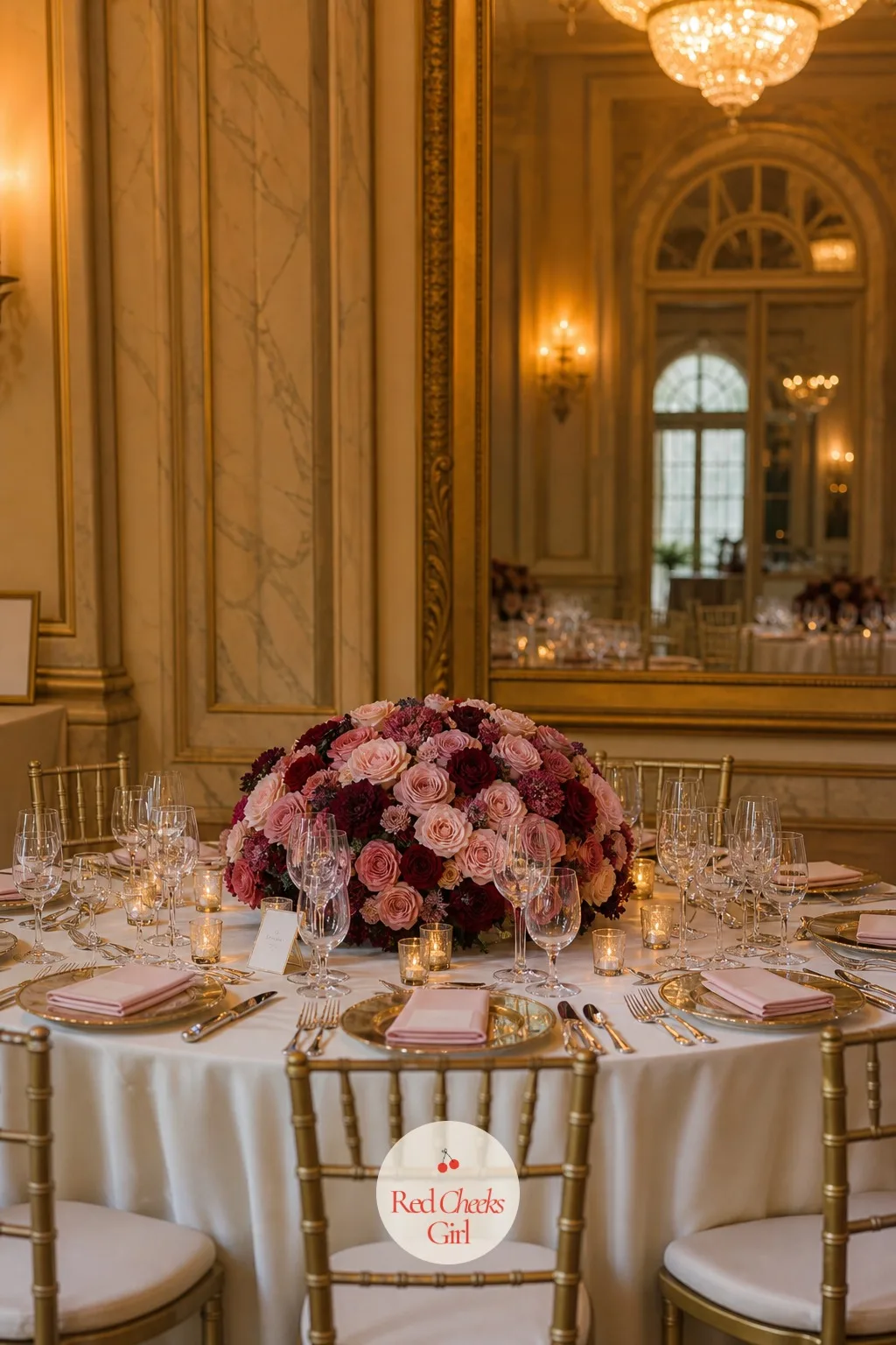 Low Lush Mound in the Middle — This is the one that reads as pure abundance from across the room: a dome of massed garden roses, peonies and ranunculus with no