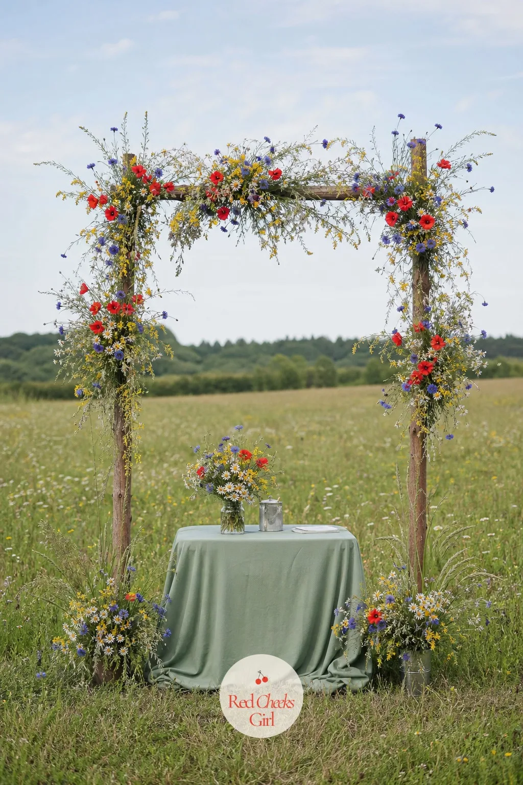Wildflower Meadow Arch — A meadow does not strictly need an arch, but a slim wooden frame loosely covered in the same daisies and poppies already growing