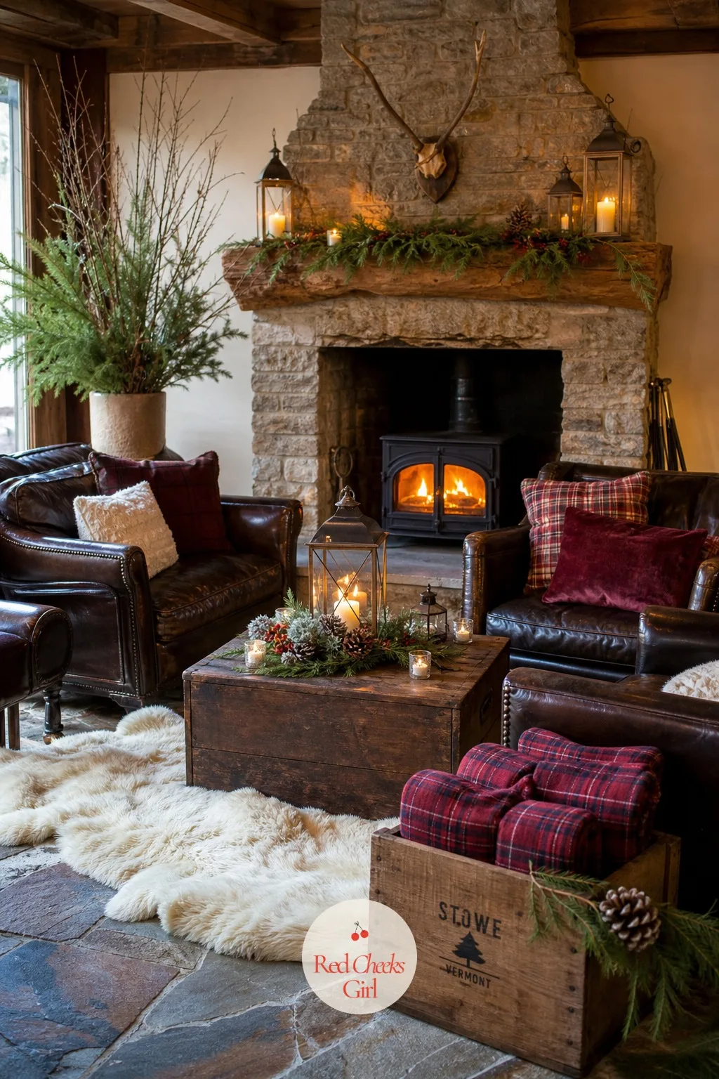 The Fireside Lounge — Once dinner winds down, guests need somewhere to land before the dancing starts, and an actual fireplace does most of the inviting on its
