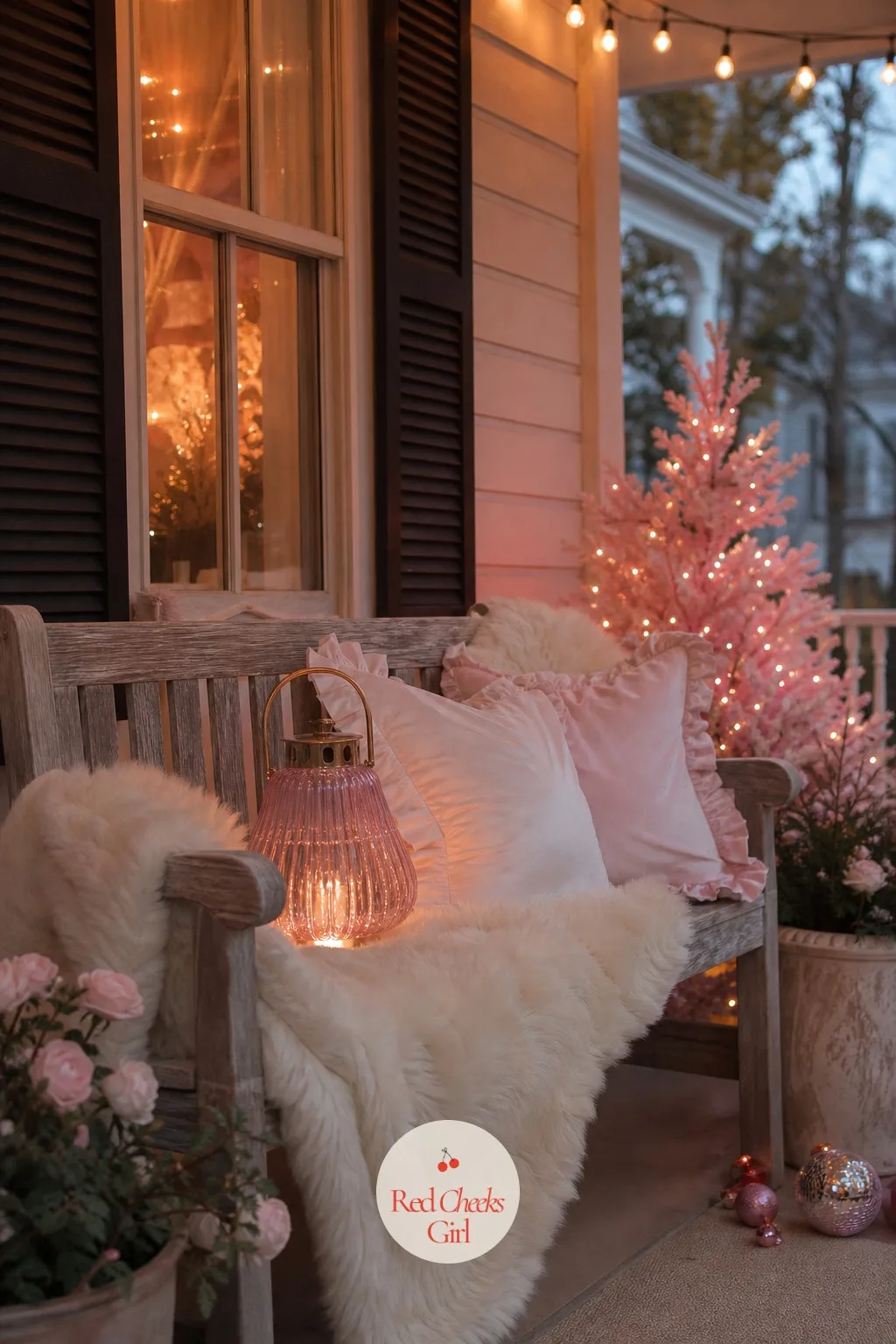 The Porch Bench — A bare porch bench in December looks like someone forgot it was there. Sabrina carpenter christmas aesthetic