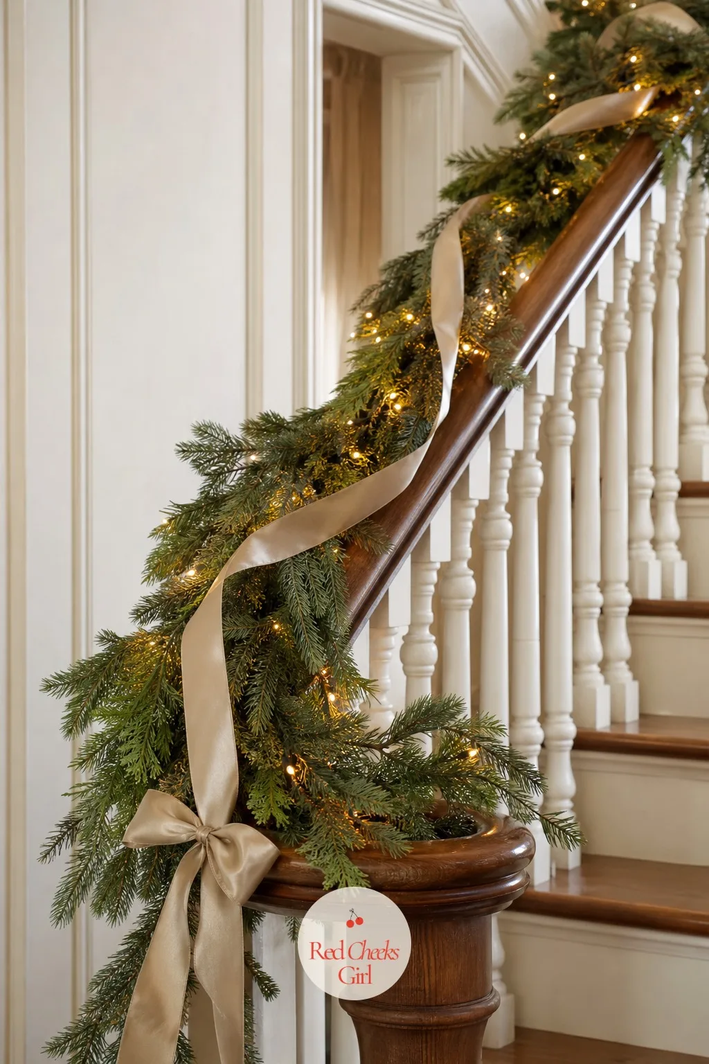 The Staircase Banister — A bare banister is the fastest way to make a dressed house look half done, because the eye follows it straight up and finds nothing.