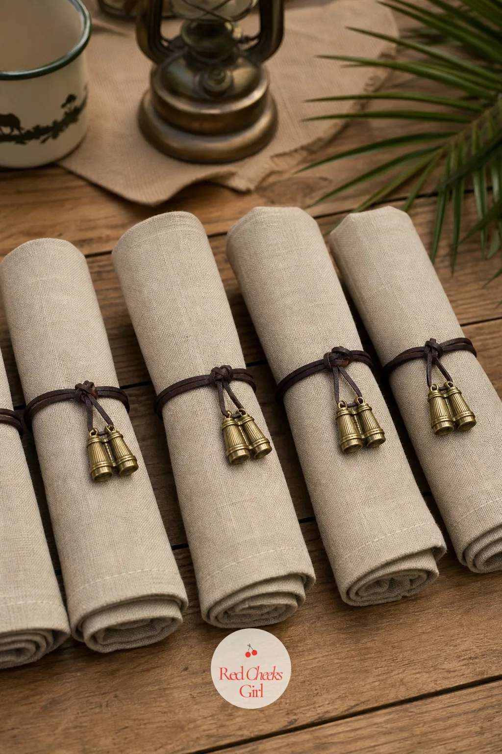Binocular Napkin Rings — Rolled napkins with nothing holding them look like they were grabbed in a hurry. Safari first birthday party