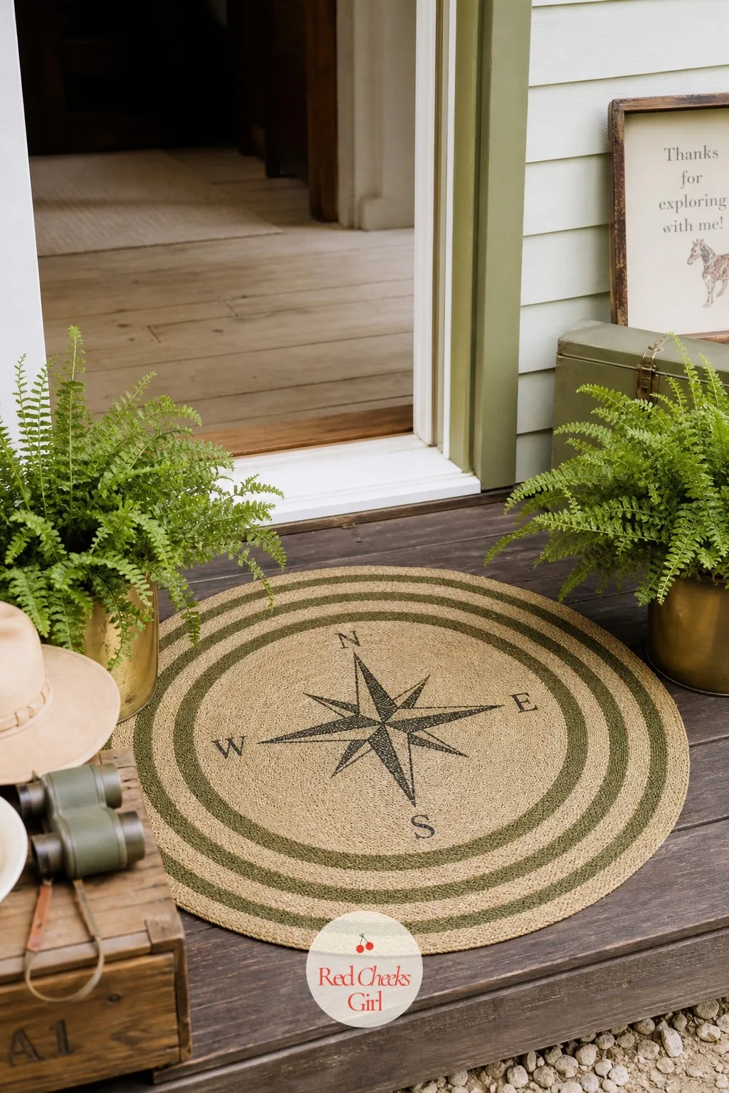 Compass Rose Entry Rug — The walk from the car to the party matters more than it gets credit for. Safari first birthday party