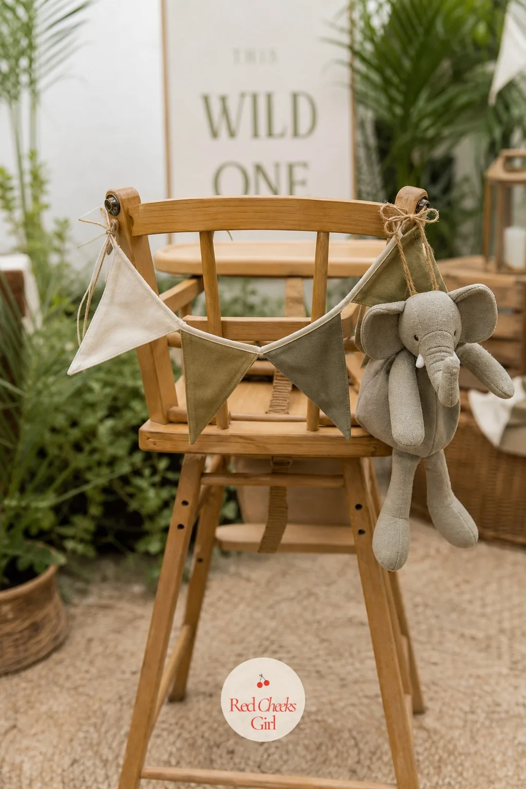 High Chair Banner — She needs one chair the camera can find instantly, without anyone pointing it out. Safari first birthday party