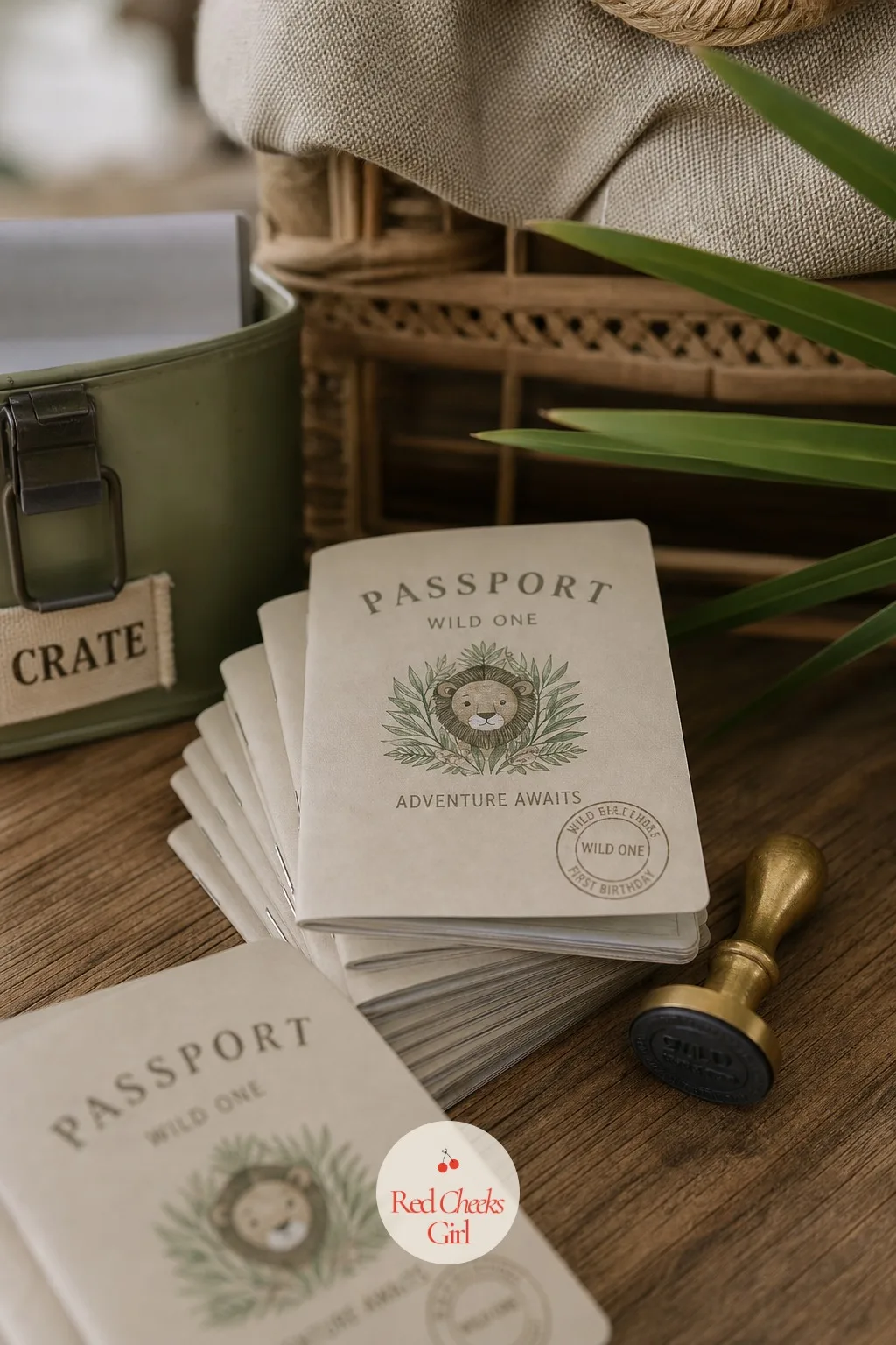 Passport Favor Booklets — A keepsake that captures the day works harder than a toy that breaks by next week. Safari first birthday party