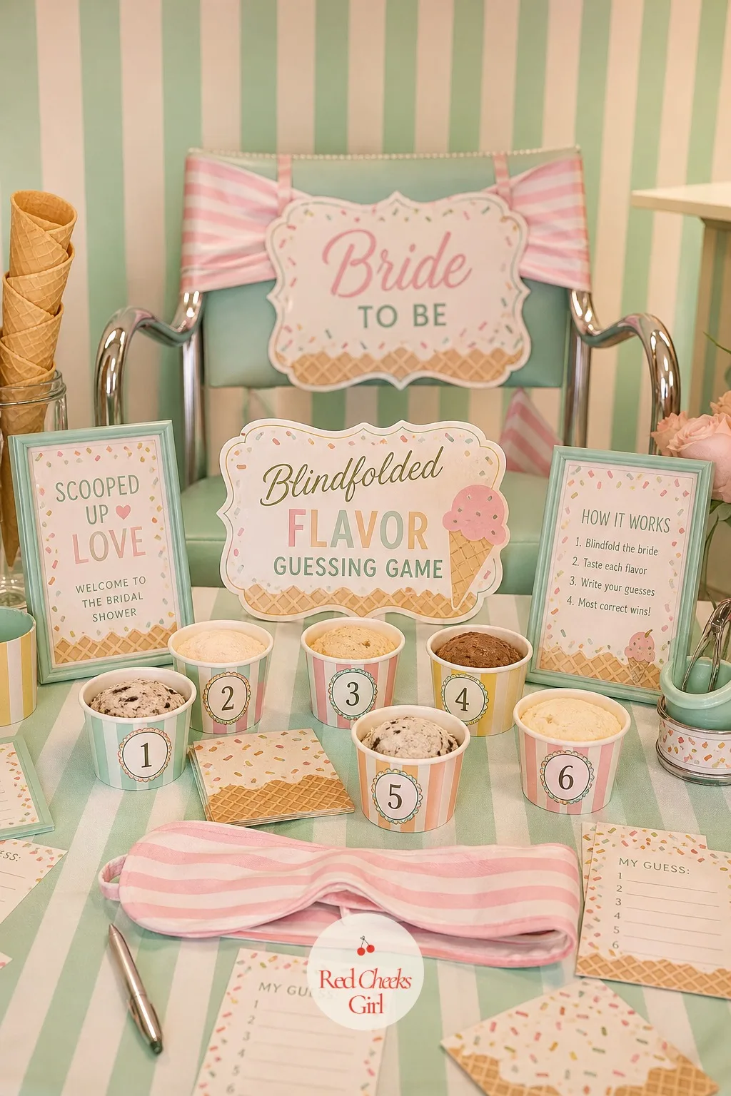 Blindfolded Flavor Guessing Game — She would never agree to a game that puts her on display, but a blindfold flips that worry into the whole point: seated in a