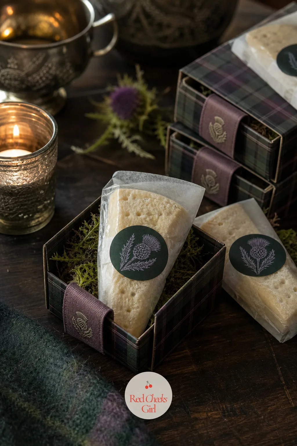 The Shortbread Favor Box — For guests who will not touch the whisky, a sweet alternative sends them home with something just as Scottish and just as likely to