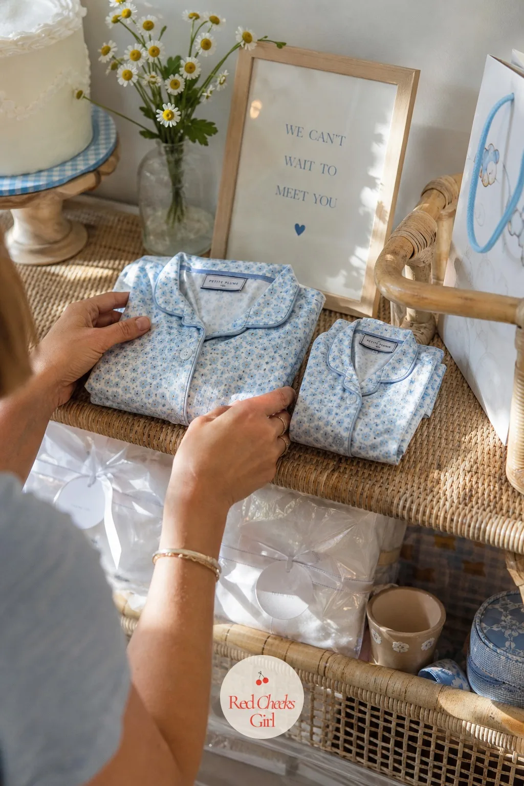 Matching Hospital-Stay Pajama Set — Hospital photos from the first birth are all swaddle and no sibling. Second baby shower ideas
