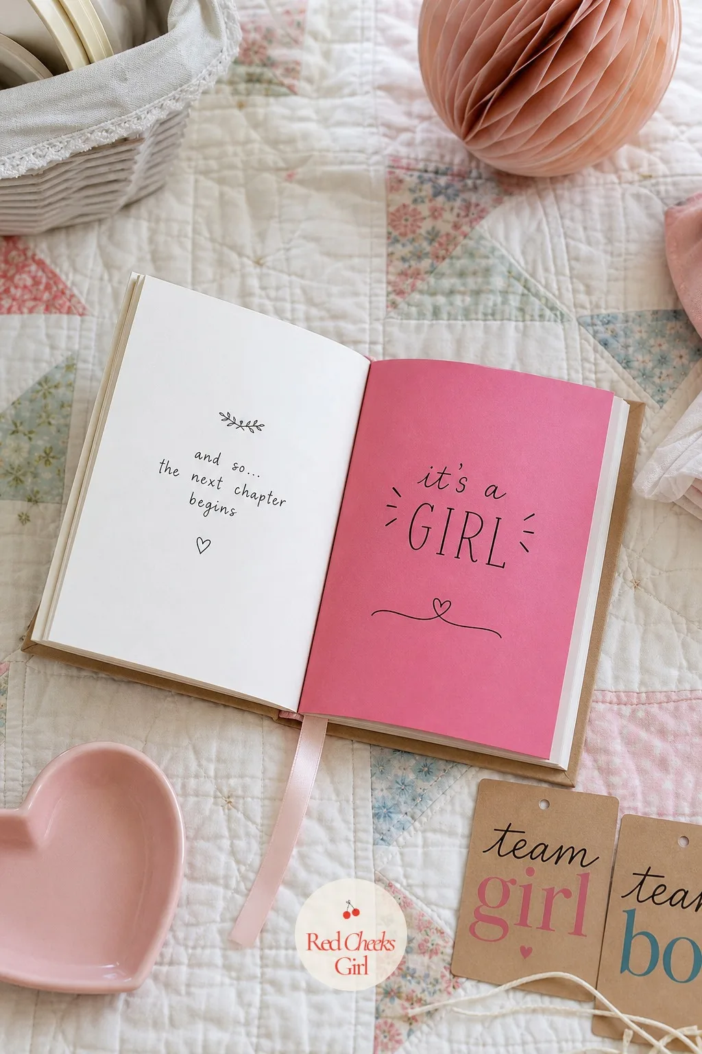 The Last-Page Reveal Book — She reads a little homemade book out loud to the room, page by page, and saves the surprise for the very last page, which is