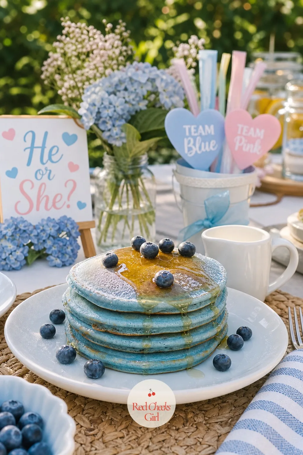 Butterfly Pea Blue Pancakes — A naturally dyed version for anyone who would rather skip the food coloring aisle: butterfly pea flower turns plain batter a