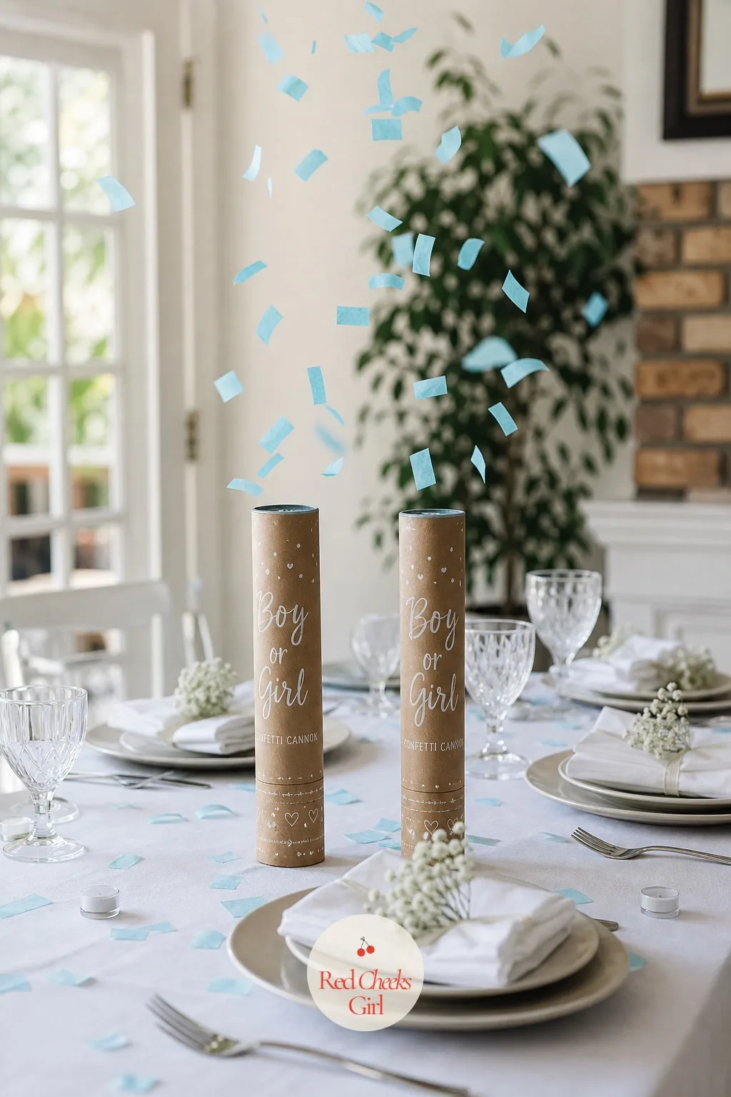 Confetti Cannons on the Dinner Table — A bigger version of the same trick: these cannons hold more confetti and launch it further, so they suit a dinner table
