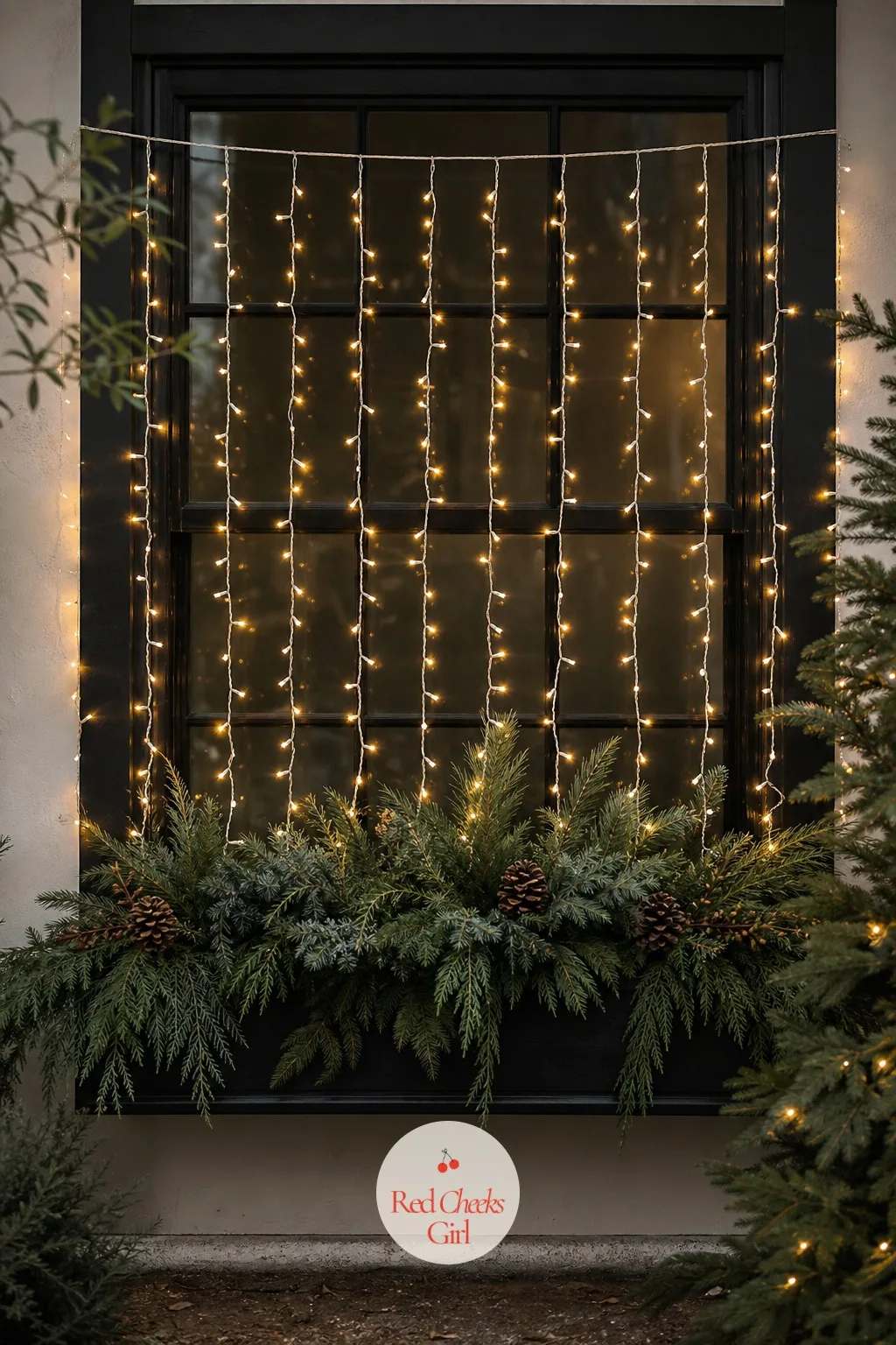 A Battery-Powered Light Curtain on a Window Box — Renters and anyone who would rather not drill into the wall still get a window that glows. Simple outdoor