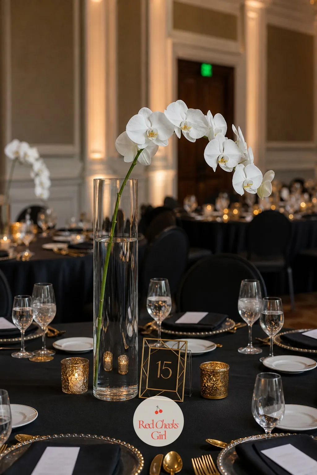 One Orchid Stem — A whole arrangement can feel like too much for a modern, pared-back reception, and one orchid stem answers that exactly. Simple wedding