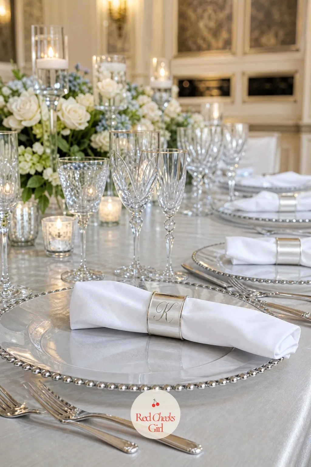 Monogrammed Napkin Rings — A folded napkin without anything holding it tends to come loose before guests even sit down, and plain cloth on its own can look