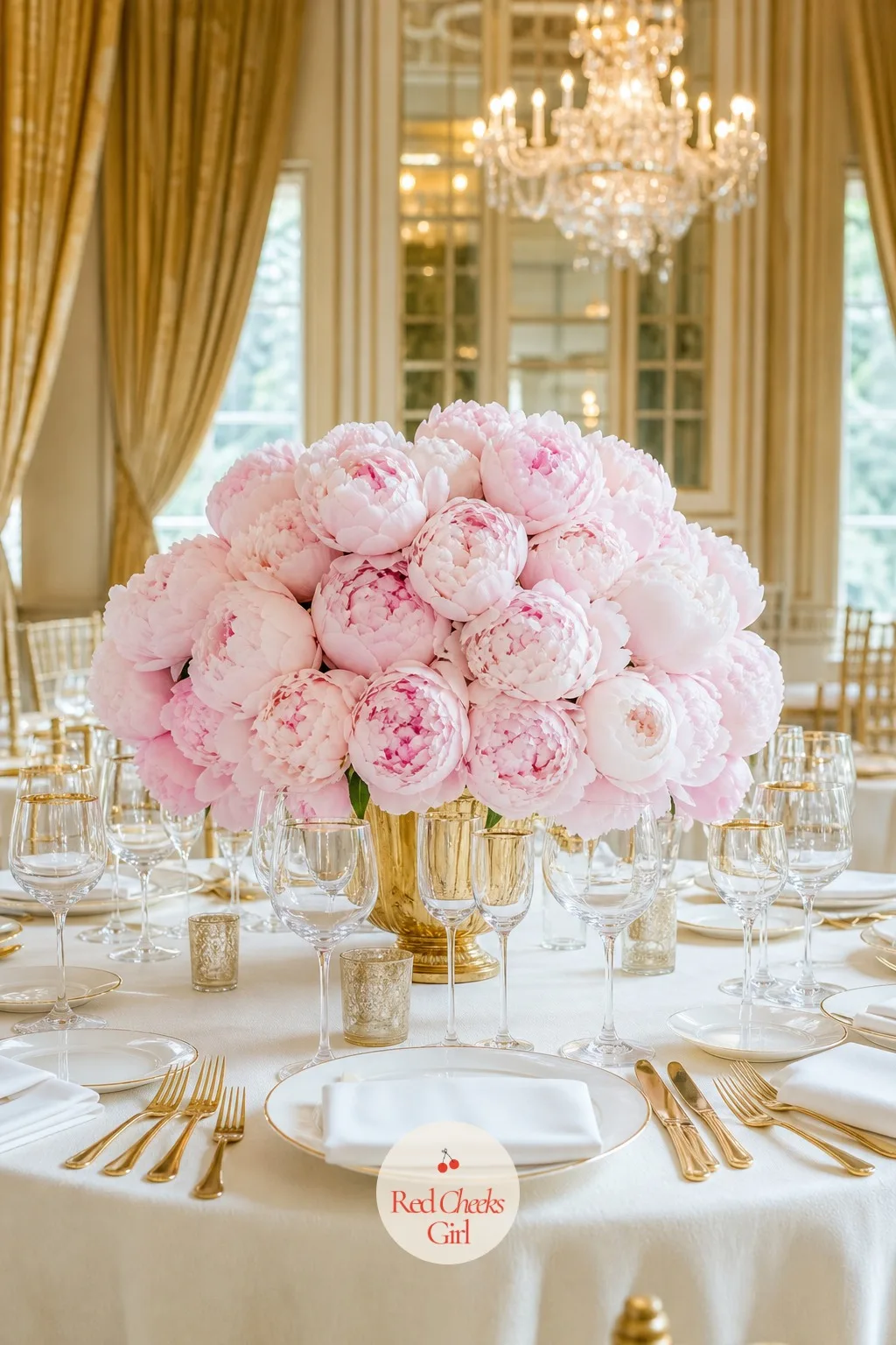 One Large Monofloral Arrangement — Mixed bouquets with five varieties and three greeneries can look busy under reception lighting, however carefully they were
