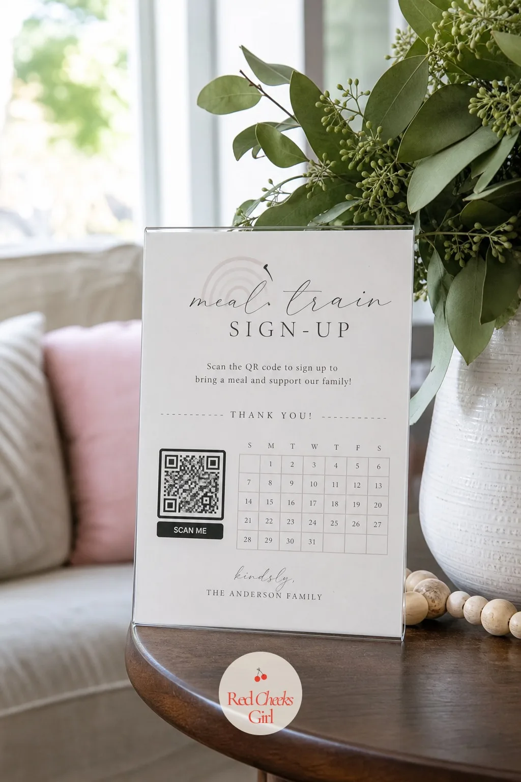 Meal Train Sign-Up Sheet — Guests ask what they can bring next week more often than they ask what they can bring today, so give them a way to actually answer