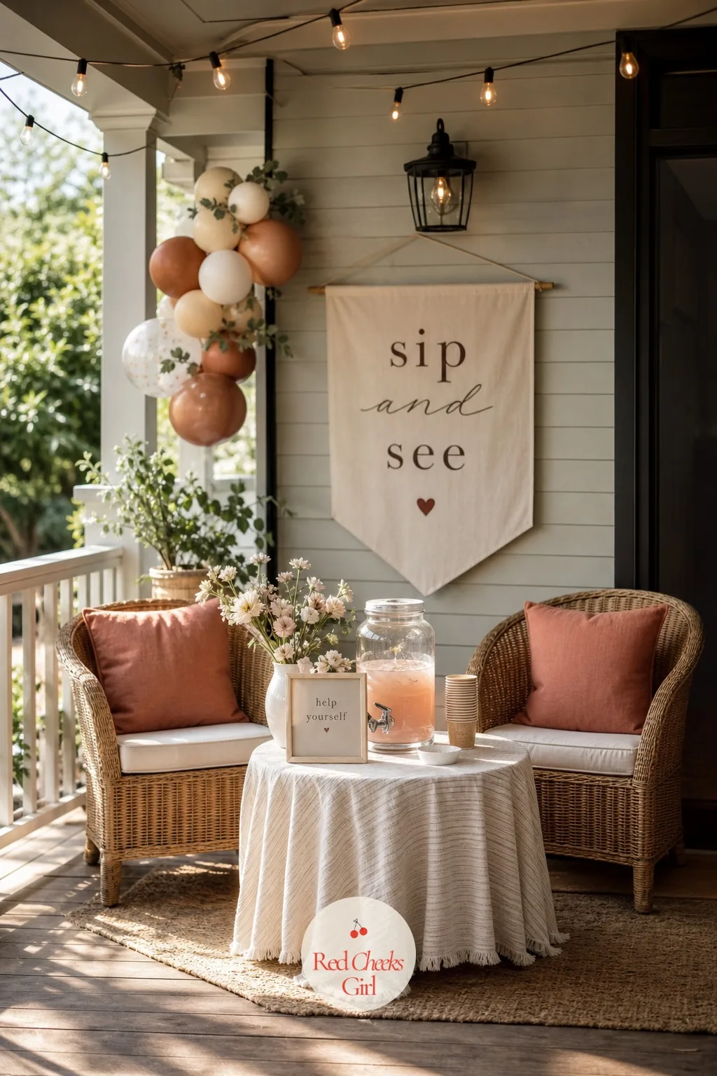 Porch Version — A small apartment, or a nursery you would rather keep off limits to thirty pairs of hands, makes the porch the better stage entirely. Sip and