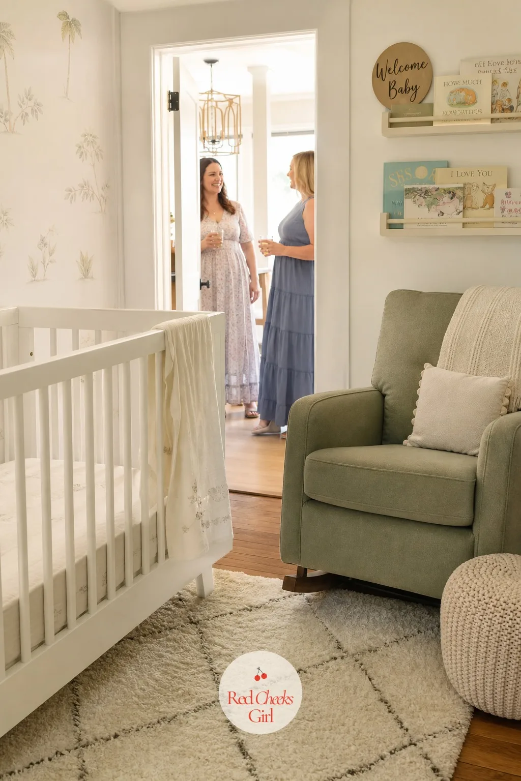 Short Nursery Tour — Everyone wants to see the room, but thirty people filing through at once turns a soft space into a hallway traffic jam. Sip and see party