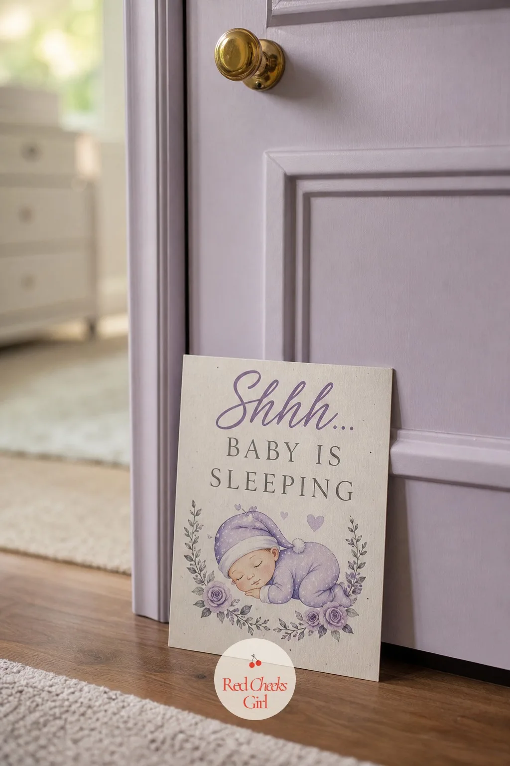 Sleeping Baby Quiet Sign — Newborns sleep through most of their own parties, and a sign saves you from repeating 'shh' at the door every twenty minutes. Sip